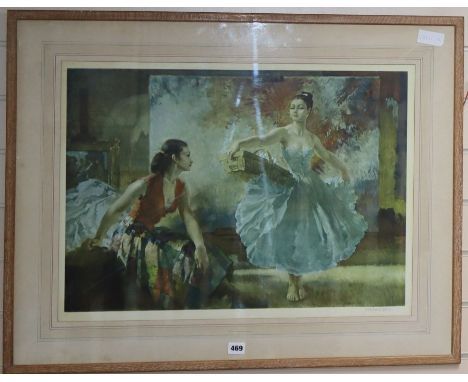 Sir William Russell Flint (1890-1969), limited edition print, 'Eve and Yasmin', signed in pencil, 48 x 65cm