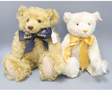 A Steiff champagne replica bear, 40cm and a Centenary Jubilee bear, 44cm