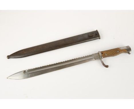 A German Seitengewehr M1898/05 bayonet, by Waffenfabrik Mauser, Oberndorf, with saw back blade, the hilt with no muzzle ring 