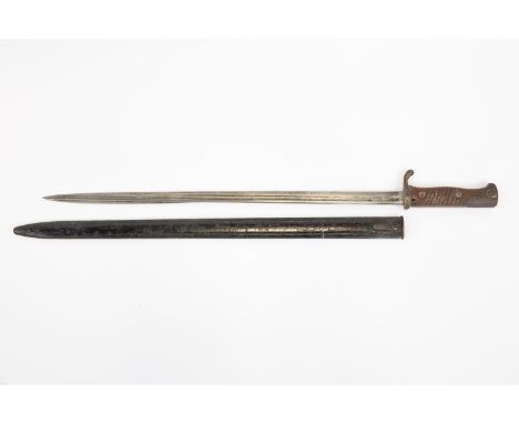 An Imperial German Seitengewehr M1898 bayonet, blade 20¾" marked "Erfurt" and crown, cross piece stamped "62 R 4 262", comple