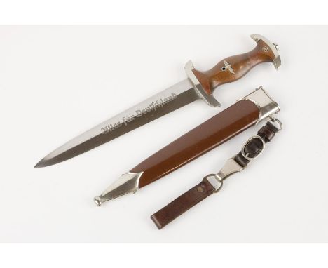 A good Third Reich SA dagger, with pre 1935 Eickhorn mark, the hilt with nickel silver mounts and "Nrh" mark (Niederrhein) on