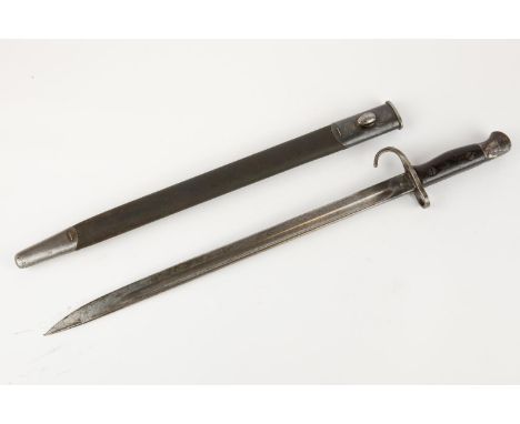 A 1907 pattern SMLE bayonet, by Wilkinson, with down curved quillon, the blade marked with crown over "1907", date "6 '10" an
