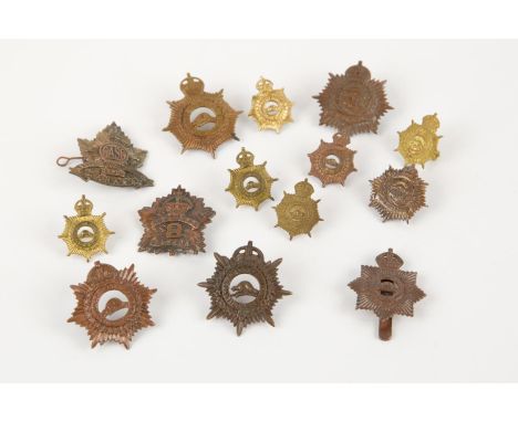 WWI CEF Army Service Corps badges: 4th Divisional Train cap badge and single collar badge, 8th Depot Unit of Supply cap badge