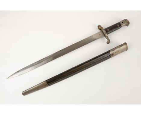 A P1887 Mk 3 Martini Henry sword bayonet, by Wilkinson Sword Co, dated " '89", the pommel with government sale mark, in its s