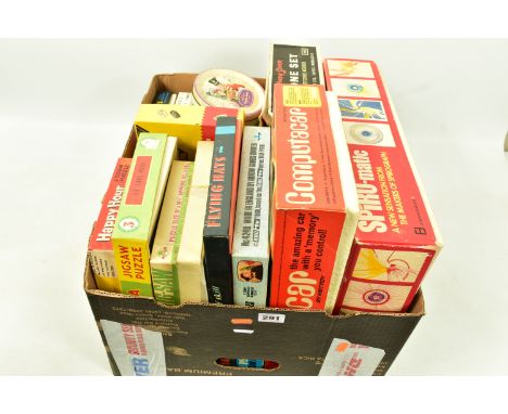 A BOXED DE LUXE-TOPPER JOHNNY SEVEN PHONE SET, No.6068, appears largely complete, with a boxed Mettoy Computacar, version wit