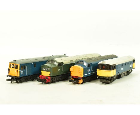 FOUR BOXED LIMA OO GAUGE LOCOMOTIVES, class 33 No.33 025 (L205115), class 37 'Loch Rannoch' No.37 012 (L205172), both in B.R.
