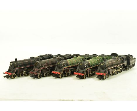 FIVE BOXED MAINLINE OO GAUGE STANDARD CLASS 4 LOCOMOTIVES, 2 x No.75001, B.R. lined green livery (37 053), 2 x No.75006 (37 0