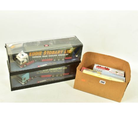 TWO BOXED CORGI CLASSICS MODERN TRUCK SERIES MODELS, E.R.F. EC Series  Curtainside Trailer - Eddie Stobart Ltd., No.75201 and