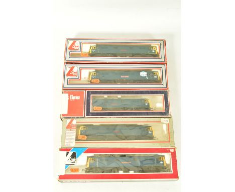 FIVE BOXED LIMA OO GAUGE CLASS 87 LOCOMOTIVES, 3 x 'City of London' No.87 005 (L205125), one with nameplates largely removed,