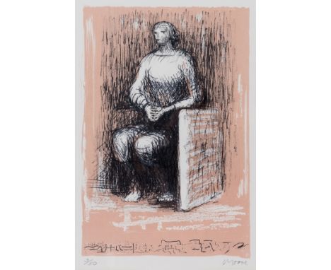 δ Henry Moore (1898-1986)Seated Figure VI. Alcove Corner (Cramer 412)Lithograph printed in colours, 1974, signed in pencil, n