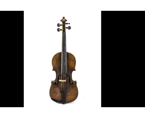 Violin, a vintage violin full size stamped BETTS, London, one piece back, needs some attention with edge of body detaching by