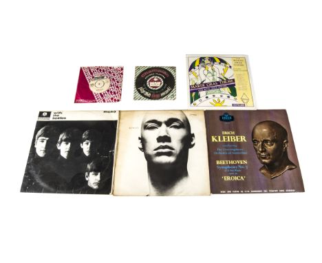 Records / Magazines, approximately fifteen 7" singles and thirteen LPs of various genres including The Beatles ('With The Bea