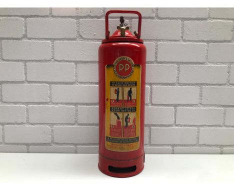 A Belgium fire extinguisher from the 1970's by Phillip and Pain A very nice example showing on the front side four images of 