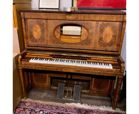 Weber 65-note Pianola piano with fantastic Sheraton-style inlay case, ca. 1907. Overall very good condition and plays extreme
