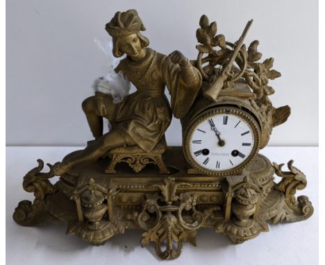 A 19th century French gilt metal mantel clock A/FLocation:If there is no condition report shown please request 