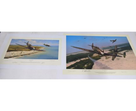 Two limited edition prints by Richard Taylor 'Channel Sweep' 55cm x 33cm, with four signatures and a certificate of authentic