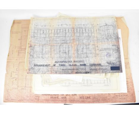 A collection of 20th century model railway construction and engineering drawing prints, to include a large print by Hurst Nel