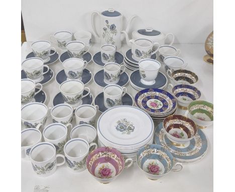 Susie copper to include a part tea and coffee service to include a tea and coffee port, cream jug, coffee cans, tea cups and 