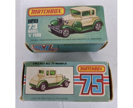 Two boxed Matchbox diecast model cars both of No 73, Ford model ALocation:If there is no condition report shown, please reque