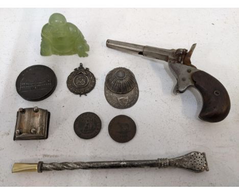 Collectables to include a silver Chiswick Fir Brigade composition 1907 medallion inscribed Steamer Drill, a silver tea caddy 