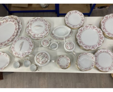 63 peice Japan dinner service in floral pattern to include meat treys, tea pots