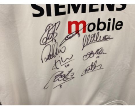 Signed Real Madrid shirt which includes David Beckham, Zinedine Zidane, Brazilian Ronaldo etc