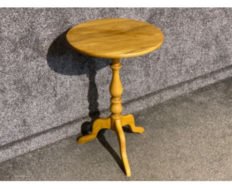 Blonde Ercol pedestal occasional table