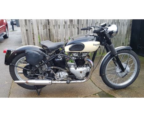 1952 Triumph 6T Thunderbird, 650 cc. Registration number NSV 334. Frame number 62933R. Engine number 6T 72657. Always a step 