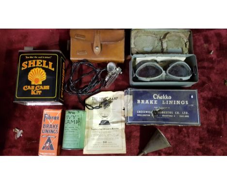 Various collectors’ items, including The Ivy lamp and a battery pack with side lamp.