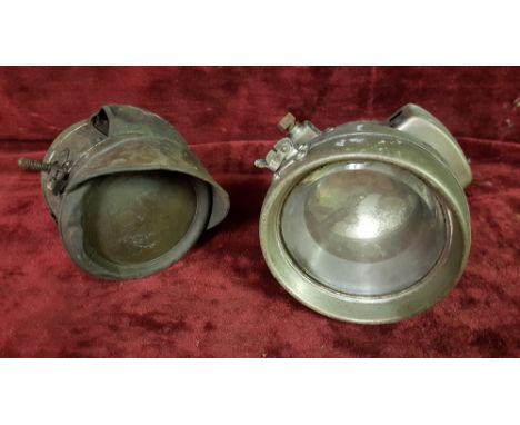An ERS motorcycle acetylene lamp and a P &amp; H lamp (2).