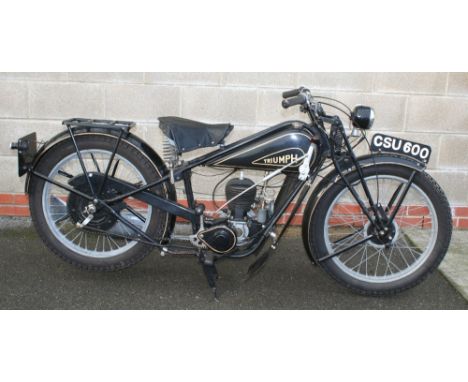 1930 Triumph Model X, 174 cc. Registration number CSU 600 (see text). Frame number X4959. Engine number X3787. With the whole