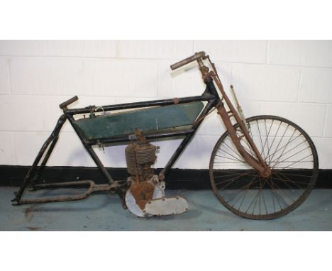 c.1907/09 Fafnir engine, believed 3.5 hp, unidentified frame and tank. Frame number not found. Engine number 12539. Fafnir wa