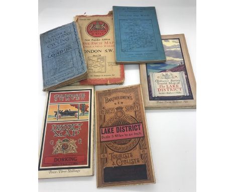 Six Ordnance Survey Maps and Bartholomew Map.