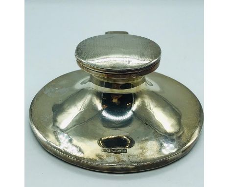 A Walker and Hall silver inkwell
