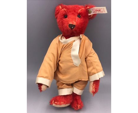 Steiff Red Bear in silk pyjamas #653773