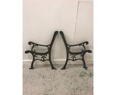 Wrought Iron bench ends with scrolled detail