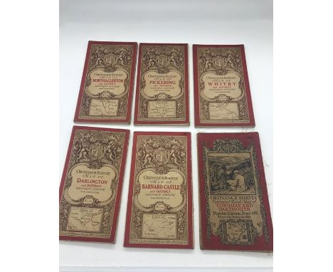 Six Ordnance Survey Maps 1904-1914 Pickering, North Allerton, Darlington etc.
