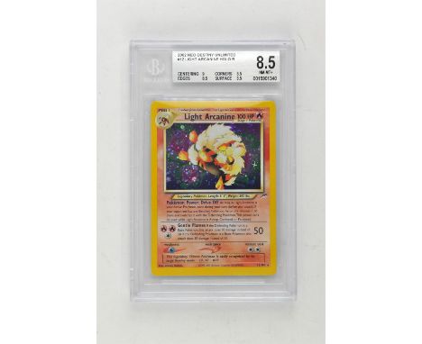 Pokemon TCG. Neo Destiny Unlimited Light Arcanine Holo 12/105 graded Beckett 8.5. Condition Report:  Graded Beckett 8.5. 