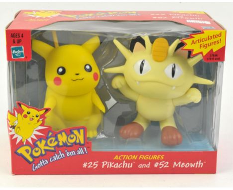 Pokémon Articulated Pikachu & Meowth Hasbro Action Figures from 1999 Condition Report:  Item is complete, boxed and unopened 
