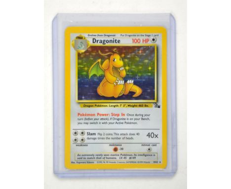 Pokemon TCG. Dragonite 4/62 from the Fossil Expansion. One of the most popular and desirable holographic cards from the set. 