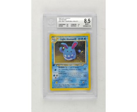 Pokemon TCG. Neo Destiny 1st Edition Light Azumarill Holo 13/105 graded Beckett 8.5. Condition Report:  Graded Beckett 8.5. 