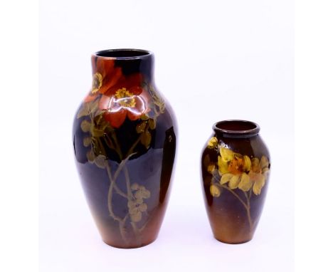 American interest Two Early 20th cent Rockwood pottery art vases&nbsp;
