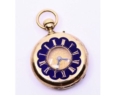 18k gold enamel watch, weight: 24.21g