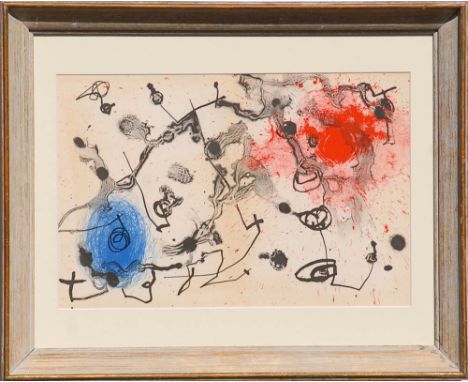 JOAN MIRO 'Abstract', pochoir, 1961, edition: 1200, 30cm x 46cm, framed and glazed.