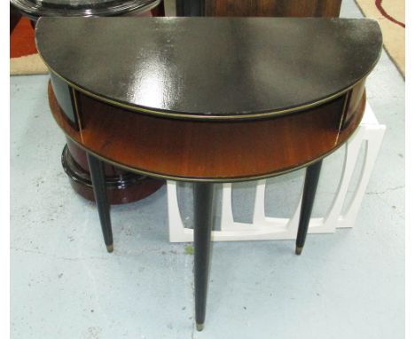 DEMI LUNE CONSOLE TABLE, 1960s in later painted finish, 75cm x 37cm x 77cm.