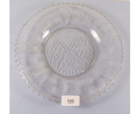 A Lord Baden Powell Mafeking plate 'Besieged and Relieved' 1900