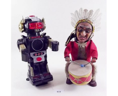 An Indian drummer battery toy and a Chinese robot 