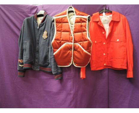 A mens Ralph Lauren sports jacket, a padded gilet by redskins and a vintage Aquascutum light jacket in medium sizes.
