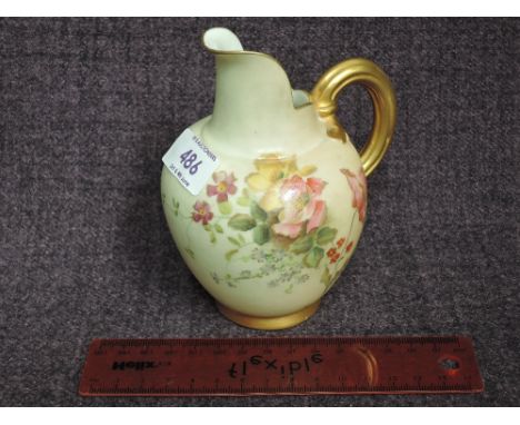 A Royal Worcester jug having gilt edging floral decoration, numbered 1094GRUBBY BLUSH