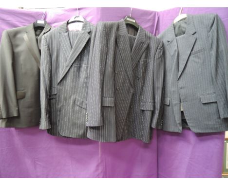 Four mens suits, two navy blue Pinstriped, one by Jaguar the other by Chester Barrie, another by Christian Dior is a slightly